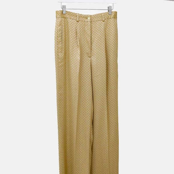 Giorgio Armani Vintage Gold Jacquard Pants - Picture 1 of 9